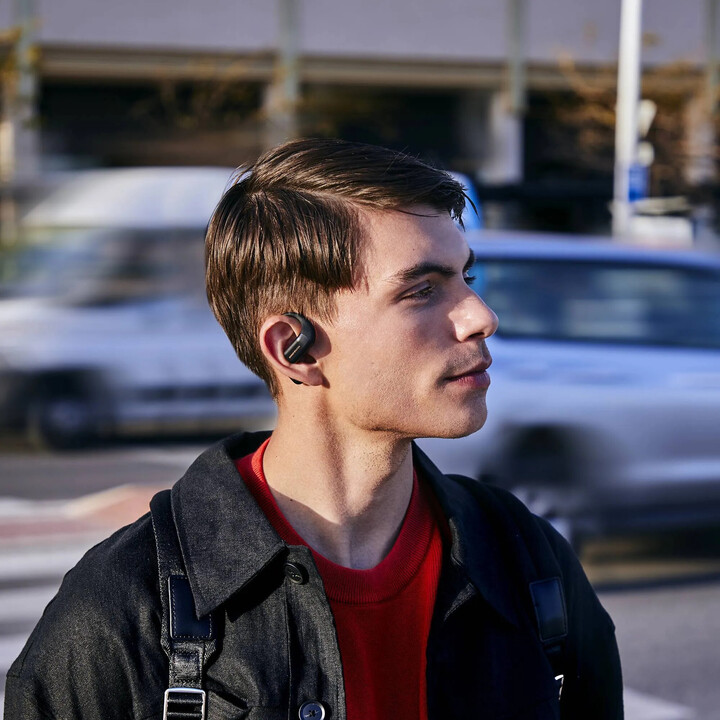 Auricolare bluetooth open-ear+mic power open wave tws nero