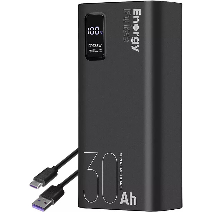 EnergyPulse Powerbank 30000mAh 22,5W noir