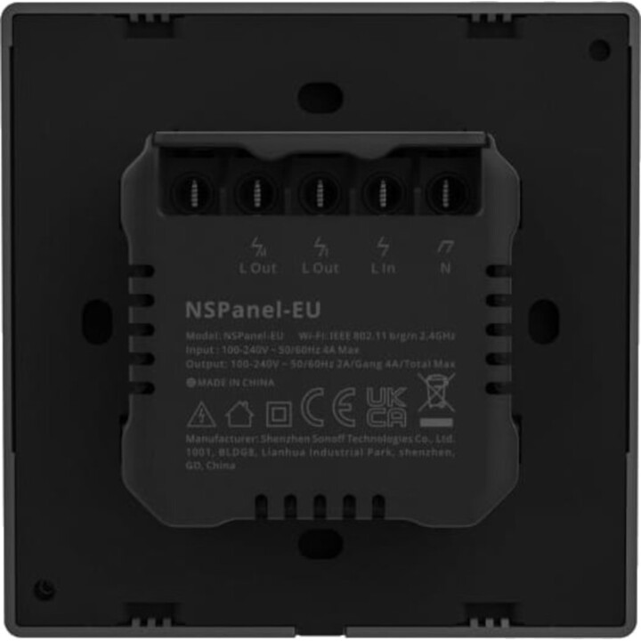 SONOFF NSPanel Nero - Display Intelligente, Centro di Controllo, Termostato e Sensore Ambientale