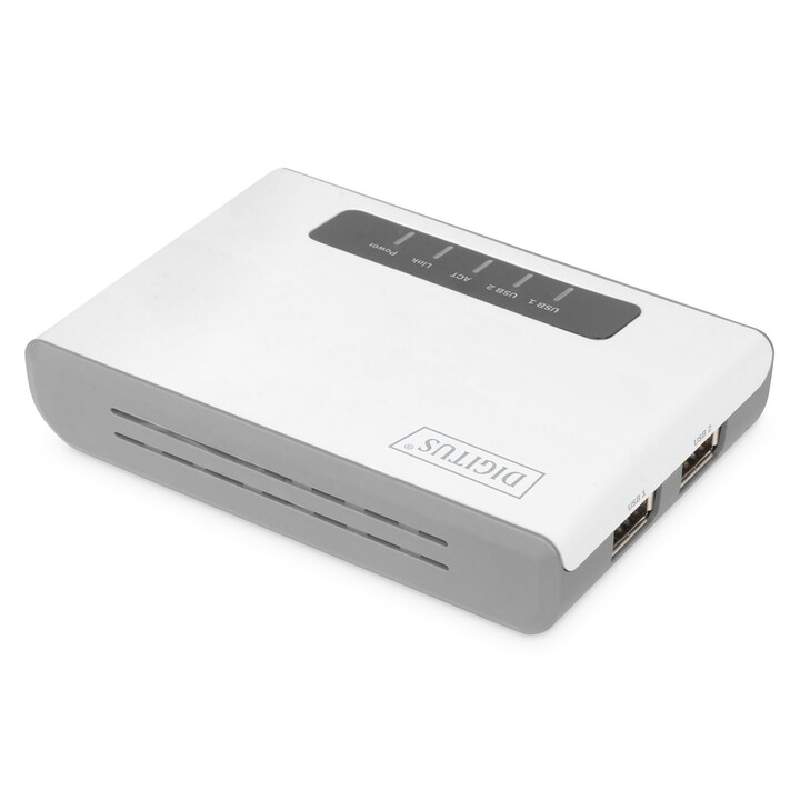 Digitus 2-Port USB 2.0 Wireless Multifunction Network Server, 300Mbps