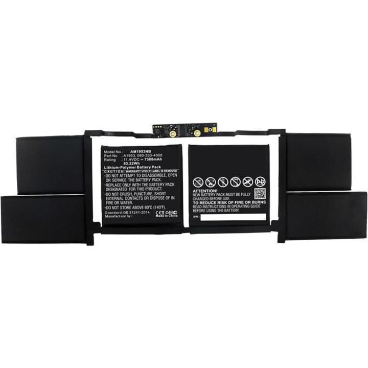 Bateria de laptop Coreparts para apple macbook pro 15" retina 2018-2019 a1990