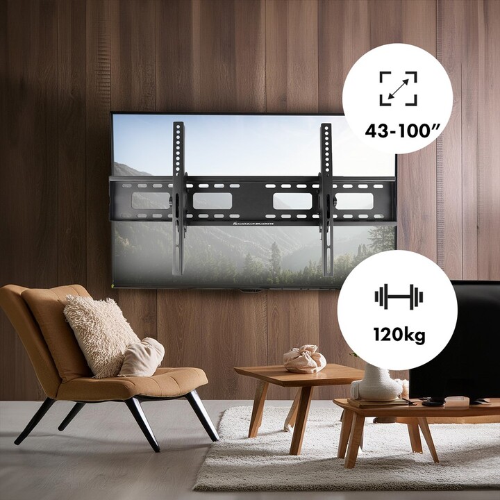 Maclean MC-422 Support TV max VESA 800x400 43-100" 120kg réglage de l'inclinaison +15°~-15°