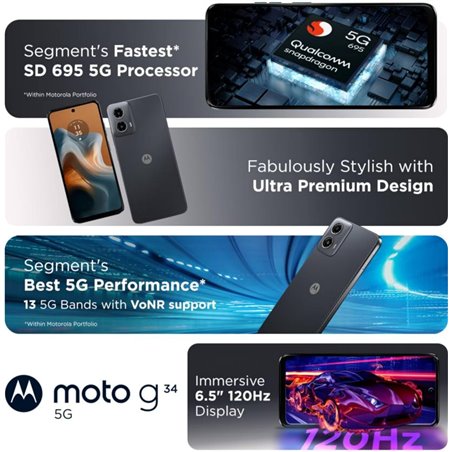 Motorola Moto G34 5G Dual Sim 8GB RAM 256GB Negro Carbón