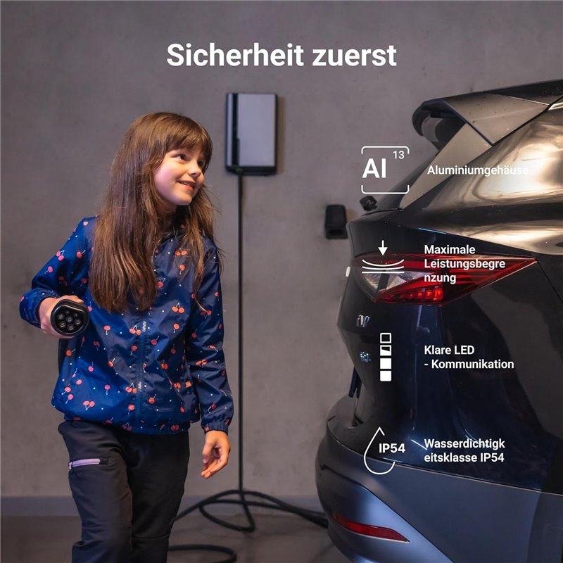 Green Cell EVGC021A2250 electric vehicle charging station Gray Aluminum Wall 3 LED built-in display