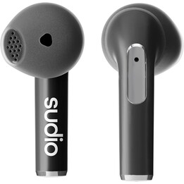 Sudio N2 Preto True Wireless Bluetooth Fones de ouvido abertos, Conexão multiponto, Microfone, 30 horas, com estojo de carregame