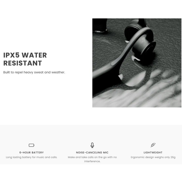 OPN Sound Dashlyte cuffie a conduzione ossea nere