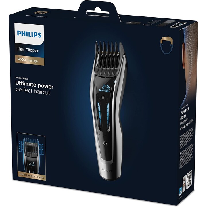 Philips Hair Clipper Series 9000 HC9450/15 Preto/Prata - Máquina de cortar cabelo