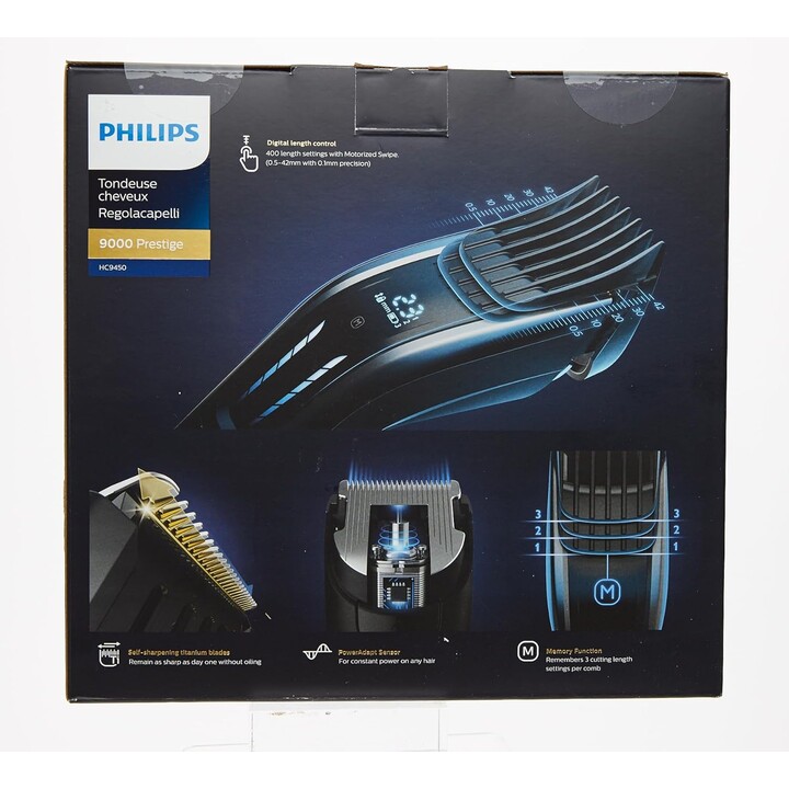 Philips Hair Clipper Series 9000 HC9450/15 Noir/Argent - Tondeuse à cheveux