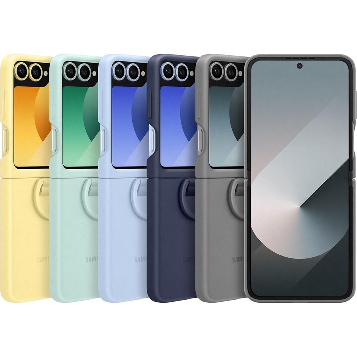 Samsung Galaxy Funda Oficial de Silicona con Anilla para Galaxy Z Flip6, Azul marino