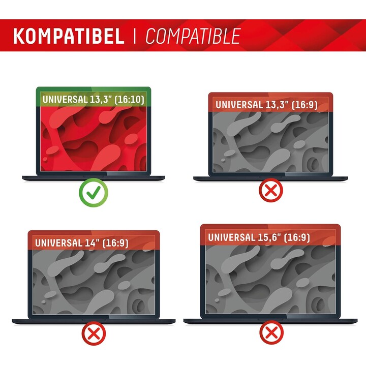 DISPLEX PRIVACY SAFE Filtro de privacidade magnético de 2 vias para laptop/notebook 13.3 (16:10)