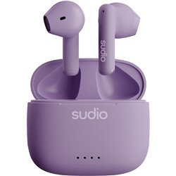 Sudio A1 Viola Bluetooth Auricolari, Touch Control con base di ricarica wireless compatta, IPX4, Microfono incorporato