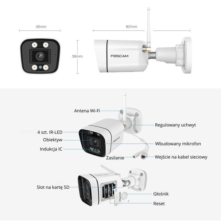 Foscam V8P 8MP Wi-Fi camera - BLACK