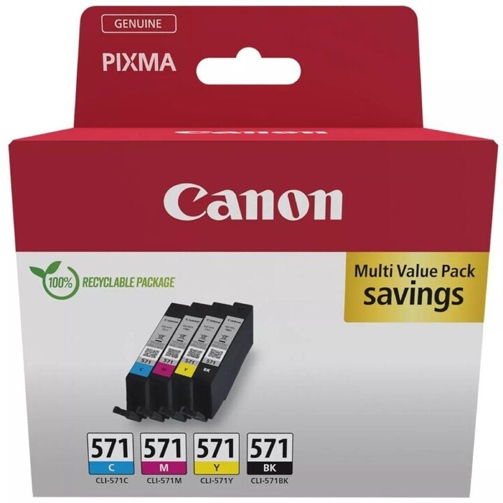 Cartucho de tinta multipack Canon CLI-571 original/ciano/magenta/amarelo/preto