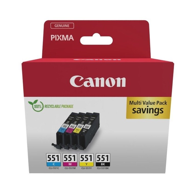 Cartucho de tinta multipack Canon CLI-551 original/ciano/magenta/amarelo/preto