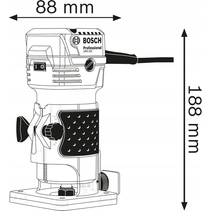 Bosch GKF 550 roteador de palmeira 550W