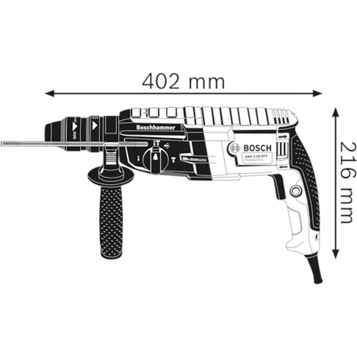 Bosch GBH 2-28 F Rotary Hammer con SDS-plus 880 W nel caso