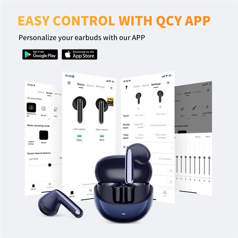 QCY HT 10 Pro TWS ANC Noir - Ecouteurs Bluetooth