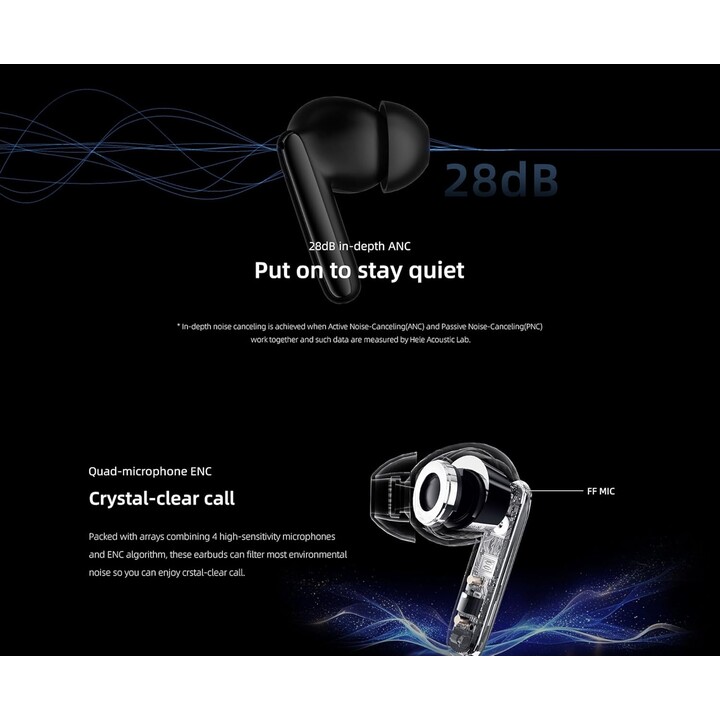 QCY T13 ANC2 TWS ANC Azul - Auricolari Bluetooth