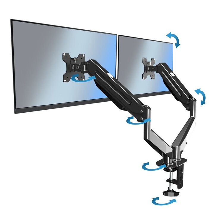 Esperanza ERW020 Gas desktop support for two 17-27 monitors up to 6 kg