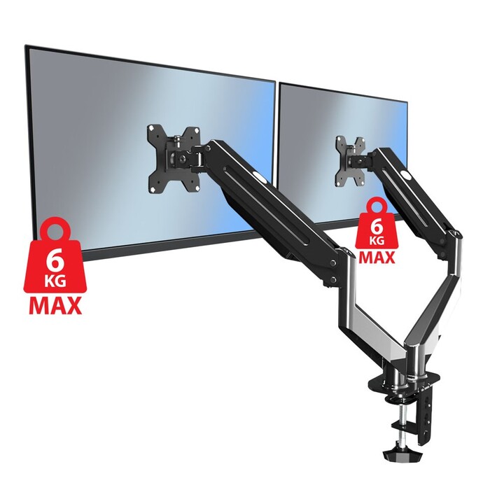 Esperanza ERW020 Gas desktop support for two 17-27 monitors up to 6 kg