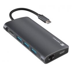 NATEC NMP-2162 base para portátil y replicador de puertos Alámbrico USB 3.2 Gen 1 (3.1 Gen 1) Type-C Gris