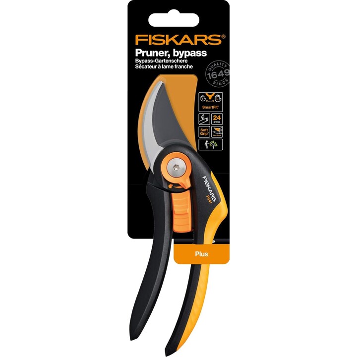 FISKARS Plus P541, Bypass Pruning Shears, Black