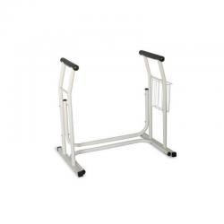 Asiento de inodoro ajustable con espacio para el periódico blanco
