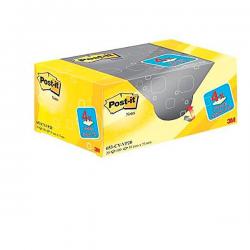 Bloc de notas adhesivas quita y pon post-it amarillo canario 76x76 mm pack promocional 16+4 gratis