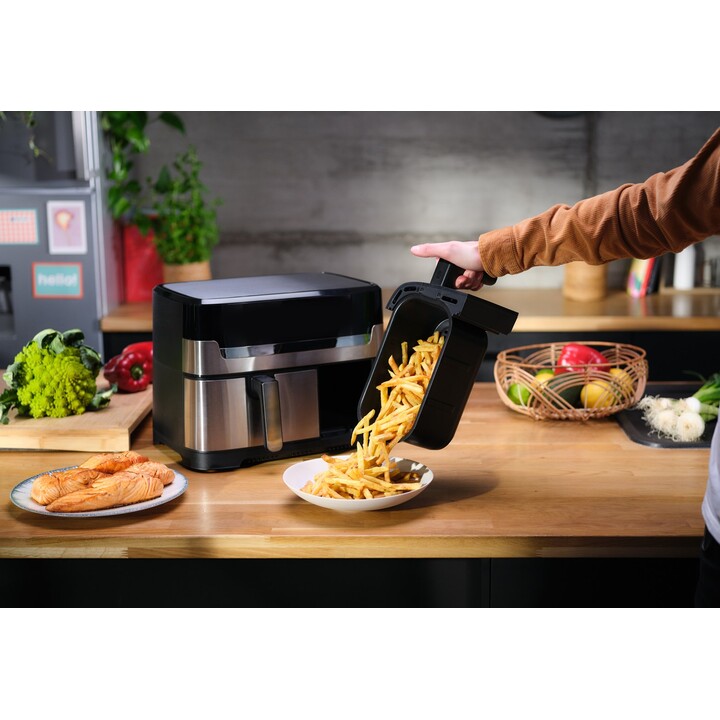Tefal Dual Easy Fry & Grill EY905D Doppel 8,3 l Eigenständig 2700 W Heißluftfritteuse Edelstahl