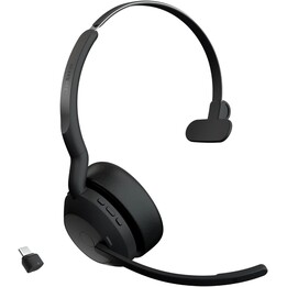 Jabra Evolve2 55 Mono Wireless Headset Air Comfort Technology, Noise-cancelling Mics, and ANC