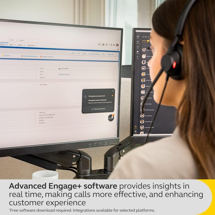 Jabra Engage 50 II Wired Mono Headset with Link Call Control, Noise-Cancelling 3-Mic Technology and USB-C Cable UC