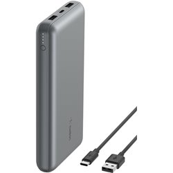 Belkin USB C Portable Charger 20000mAh, 20K Power Bank com porta de entrada e saída USB tipo C e 2 portas USB A