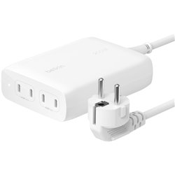Belkin BoostCharge Pro Caricatore da muro GaN USB-C a 4 porte, 200W Caricabatterie con USB-C PD 3.1 Fast Charge + 1.5m Cable Bia
