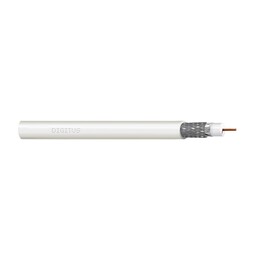 Koaxialkabel DIGITUS RG-6, 75 Ohm, Schirm (2x Folie + 77% Geflecht), Eca, PVC, 100m, weiß