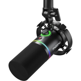 Maono PD200x RGB Preto - Microfone USB para Gravação e Streaming no PC