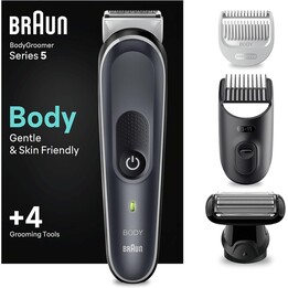Máquina de Barbear Corporal Braun BodyGroomer 5 BG5340 3 em 1 Preto/Prata