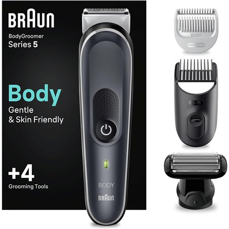 Rasoir électrique Corporel Braun BodyGroomer 5 BG5340 3 en 1 Noir/Argent