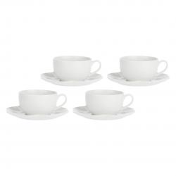 Set of 4 cups with saucer Villadeifiori - White, 450 ml