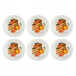 Set of 6 Goloserie Cake Plates - White, 17.5 cm