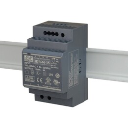 MEAN WELL HDR-60-15 FONTE DE ALIMENTAÇÃO COM MODO COMUTADO PARA TRILHO DIN 15V/60W/4A