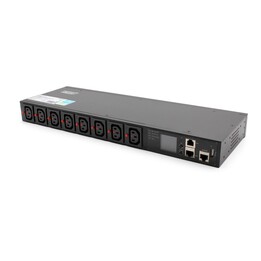 SMART PDU 1U Power Strip, IEC320 C20 16A/250V Power Socket, 8x C13, 16A Sockets