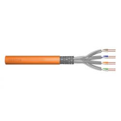 Installation cable DIGITUS cat.7, S/FTP, Dca, AWG 23/1, LSOH, 50m, orange, foil