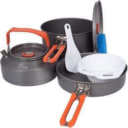 MPL Energy Festín, Kochgeschirr-Set für zwei Personen mit kompaktem und leichtem Design für Reisen und Camping, Orange