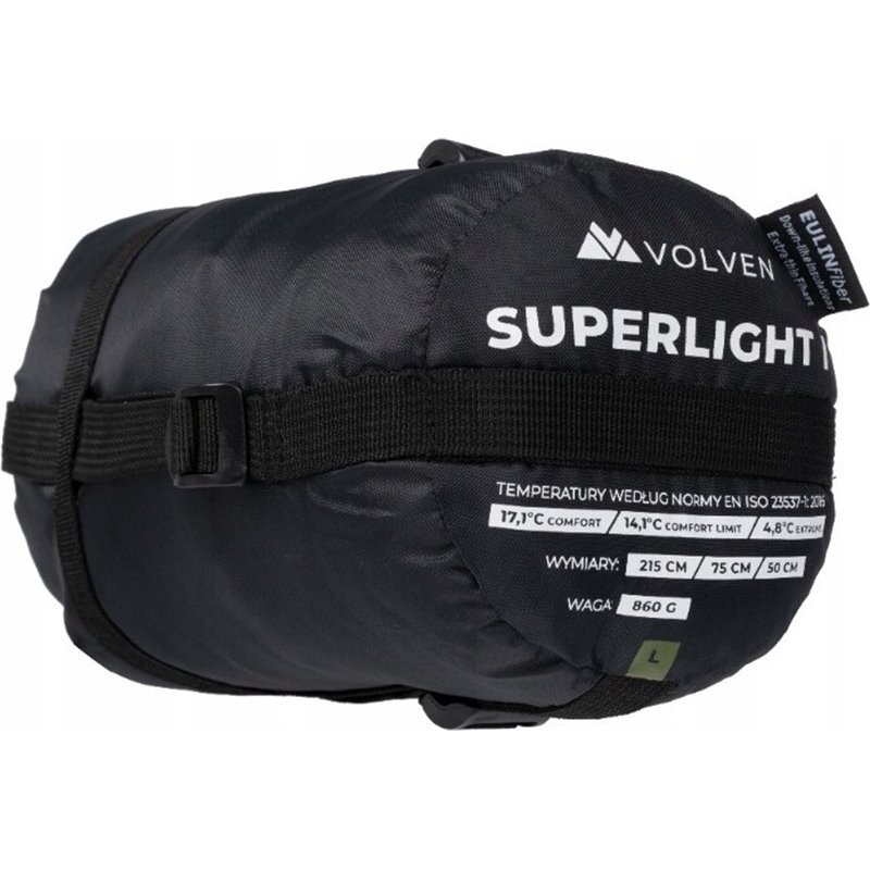 Saco de dormir superligero I-oliva-izquierda