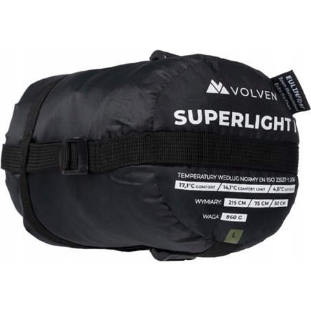 Saco de dormir superligero I-oliva-izquierda