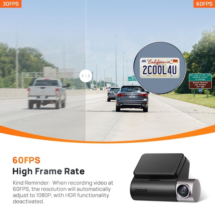 70Mai Dash Cam A510 Noir