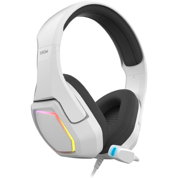 Cuffie da gioco con microfono Krom Kopa 7.1/ USB 2.0/ Bianco