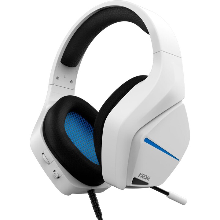 Cuffie da gioco con microfono Krom Kopa Move/ Jack 3.5/ Bianco