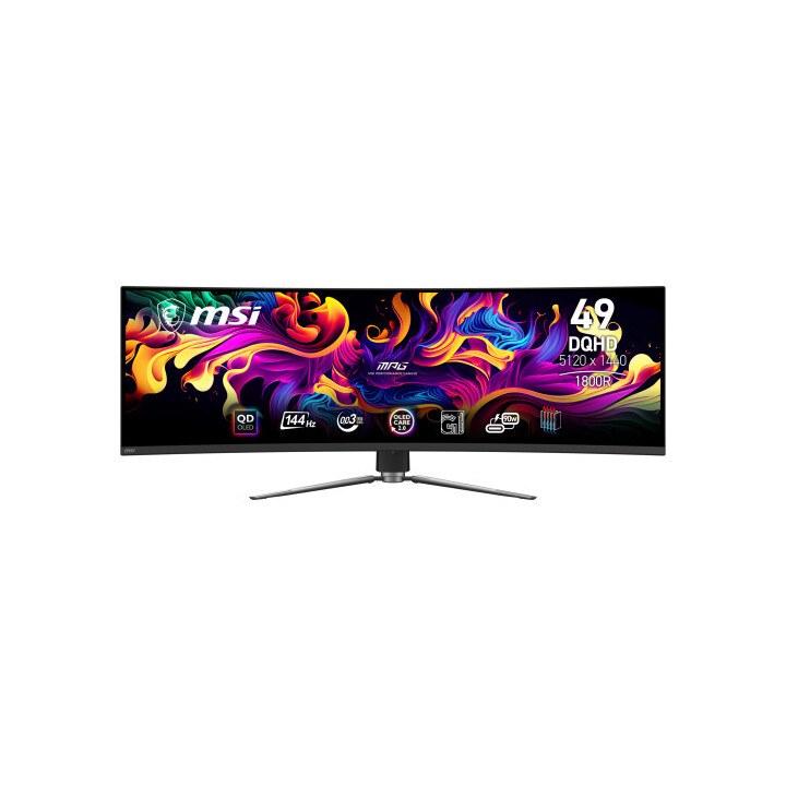Msi Mpg 491cqp Qd-oled-Bildschirm für PC 124,5 cm (49") 5120 x 1440 Pixel Dqhd Qdoled Schwarz