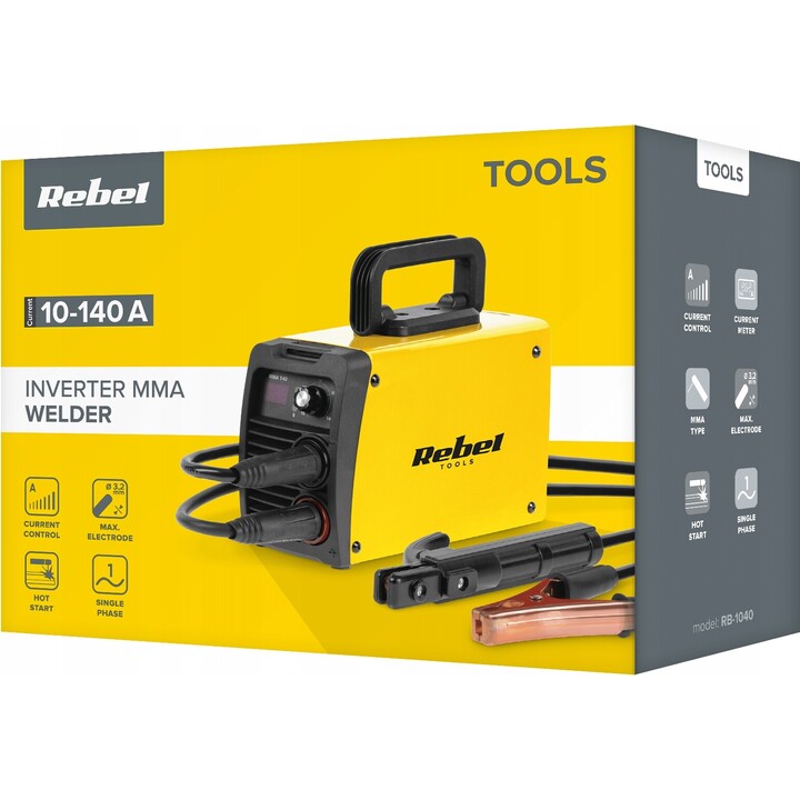 Rebel RB-1040 MMA welding machine 10-140A LED grey